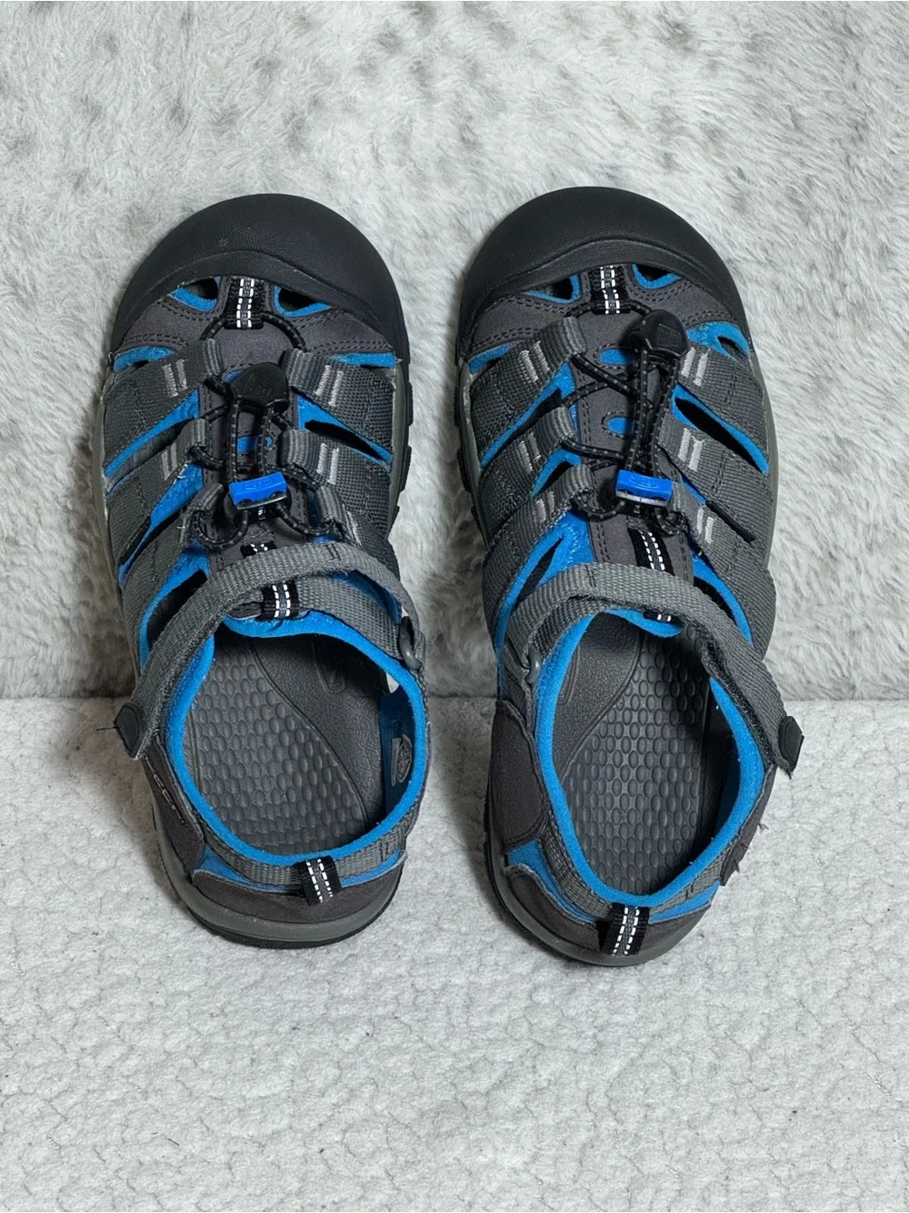 KEEN Newport H2 Kids Waterproof Water Sandals Grey Blue Size 3Y